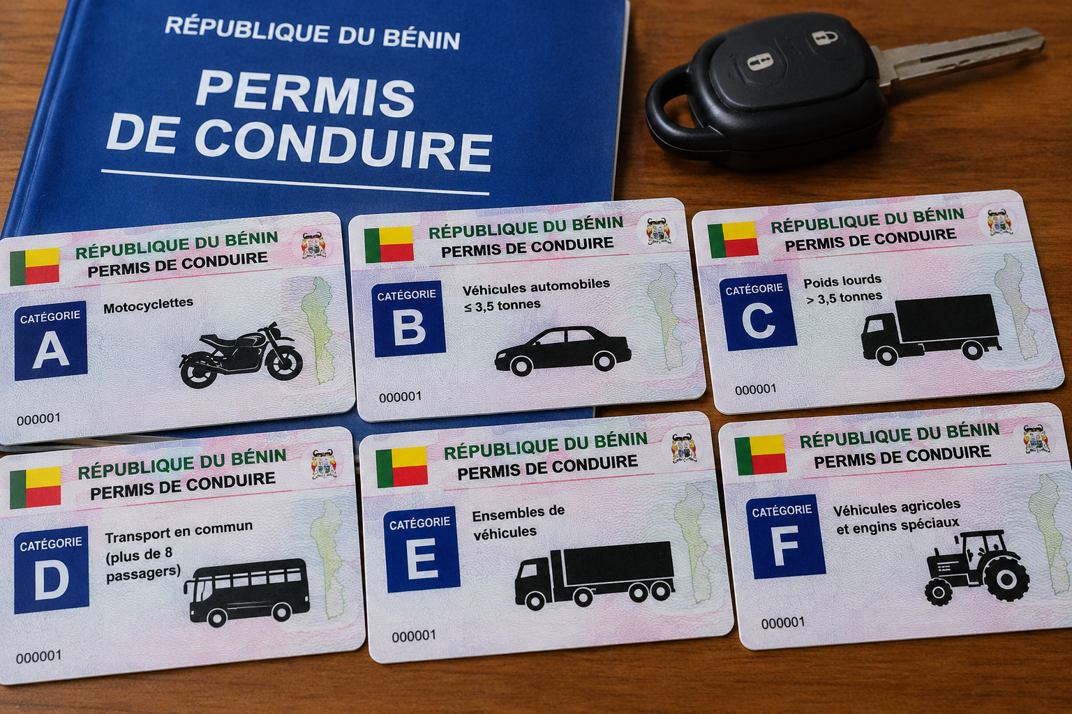Permis de Conduire au Bénin : Toutes les Catégories Officielles (A1 à F)